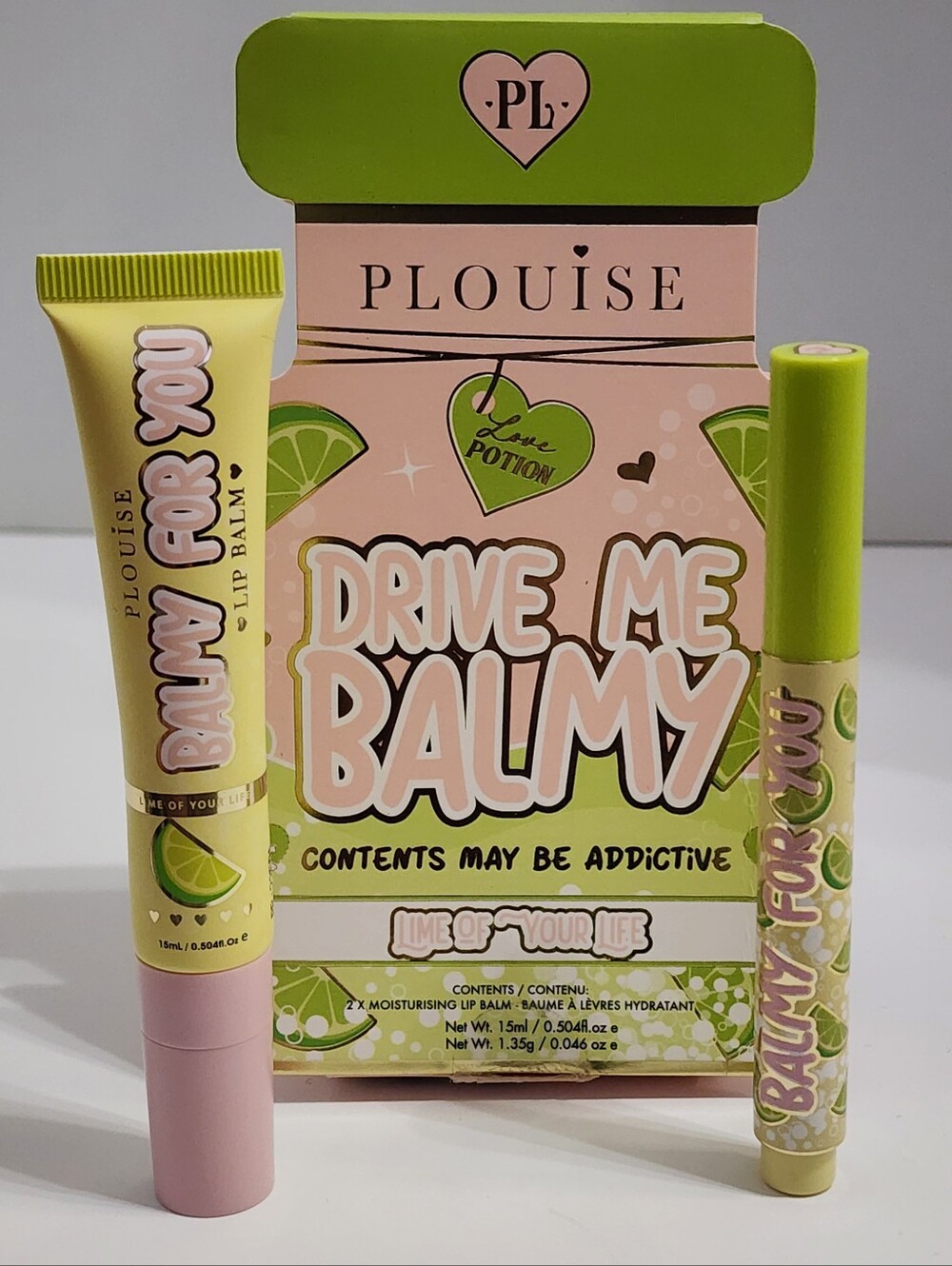 PLouise Drive Me Balmy 2 Pc Lip Balm Set ~ Lime Of Your Life~